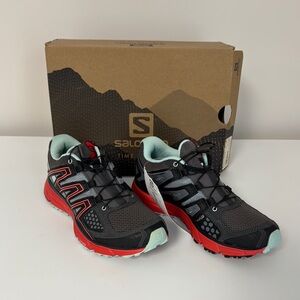 Salomon Quicklace X-Mission Black and Red Athletic Shoes for Performance